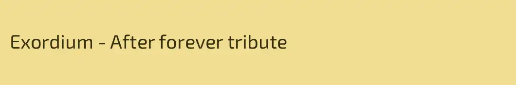 Exordium - After forever tribute